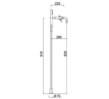 G4 - F7701CT - Floor standing bathtub tap with hand shower by Rubinetteria Giulini - view 3